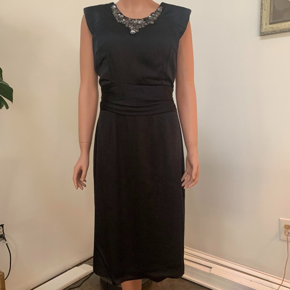 Chic black silk cocktail dress